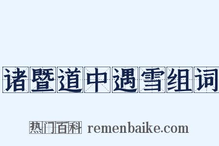诸暨道中遇雪组词是什么意思的图片